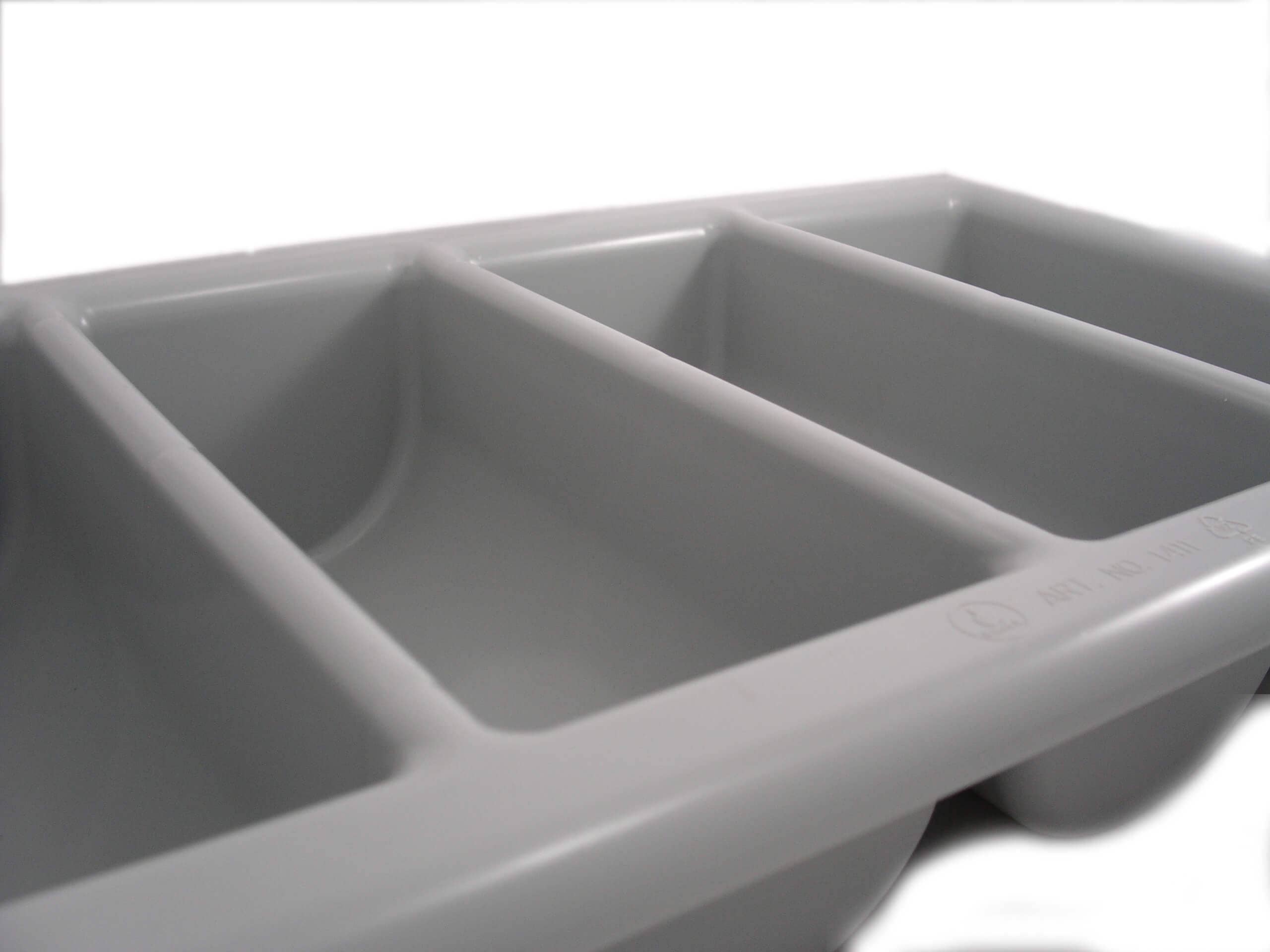 Caja para cubiertos, gris - 4 piezas