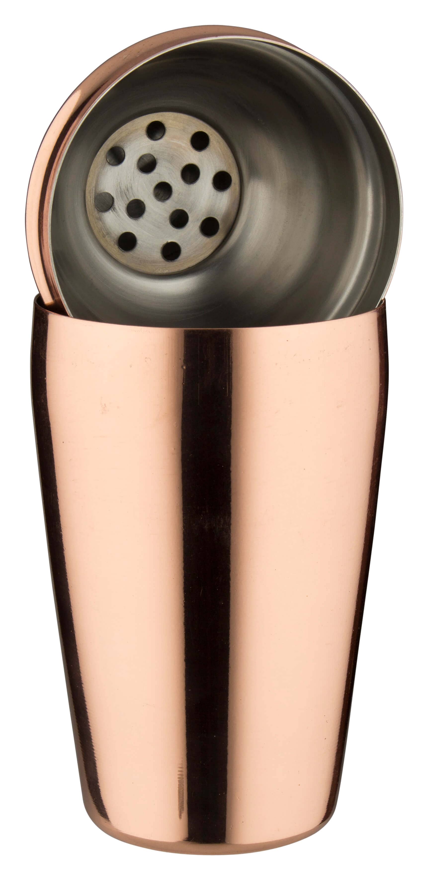 Cocktail shaker, stainless steel, copper-colored, polished, three-piece - 500 ml
