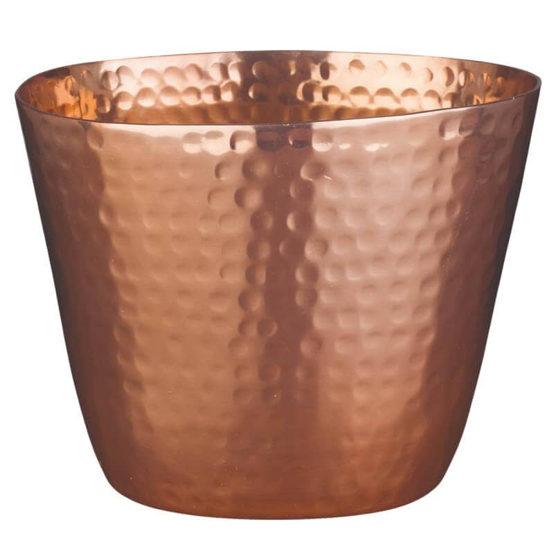 Bottle cooler / wine cooler, aluminum copper-colored hammered - 20.5x14cm