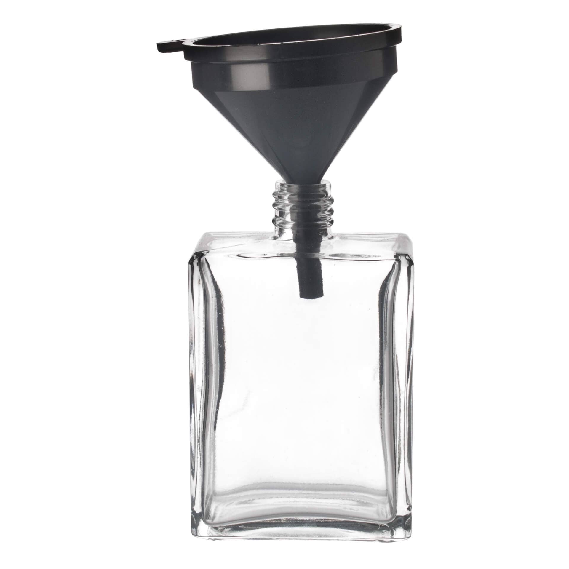 Botella pulverizadora cuadrada, con embudo - 100 ml