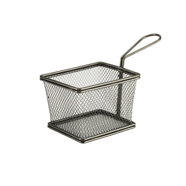 Panier de service, acier inoxydable, noir - 12,5 x 10 x 8,5 cm (6 pièces)