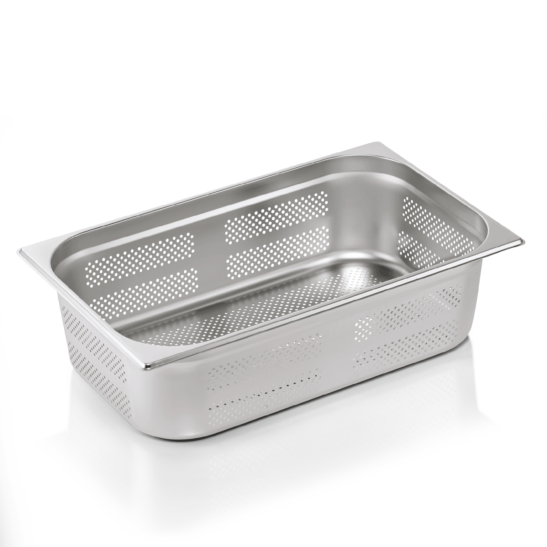 Recipiente GN 1/1, con orificios laterales y en el fondo, acero inoxidable, CNS, GN ESSENTIALS - 15 cm (6 uds.)