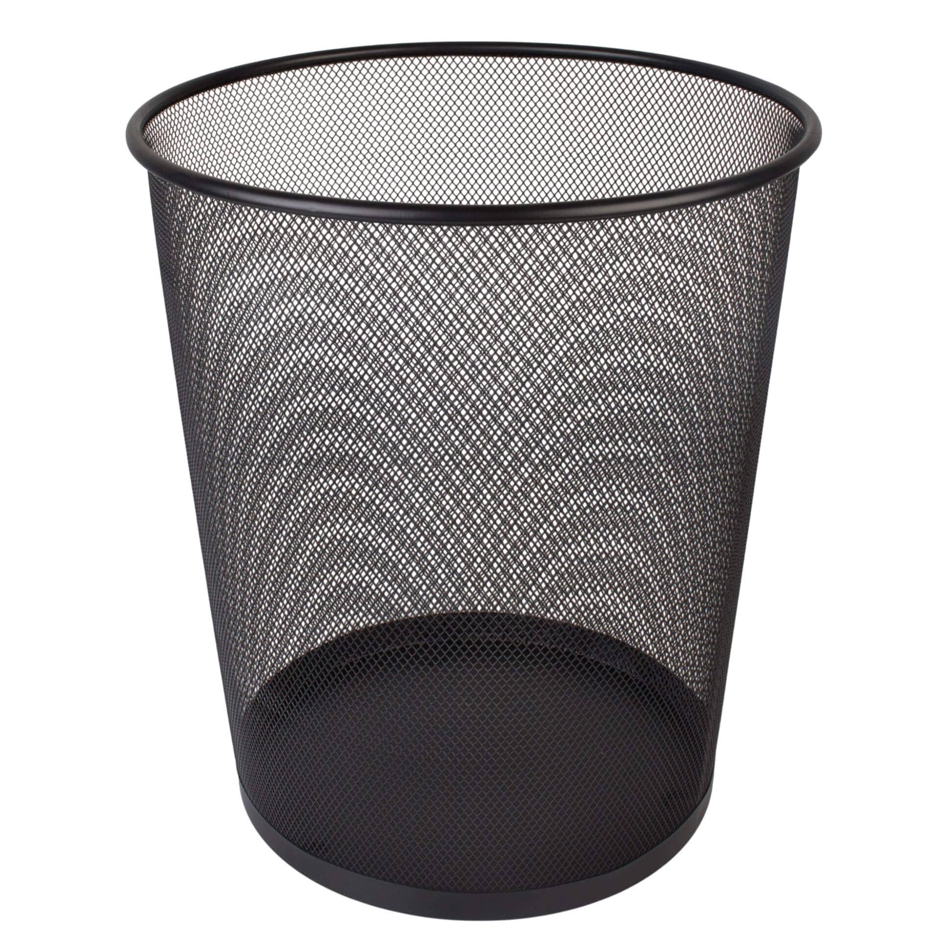 Corbeille à papier en métal, 18 l - noir
