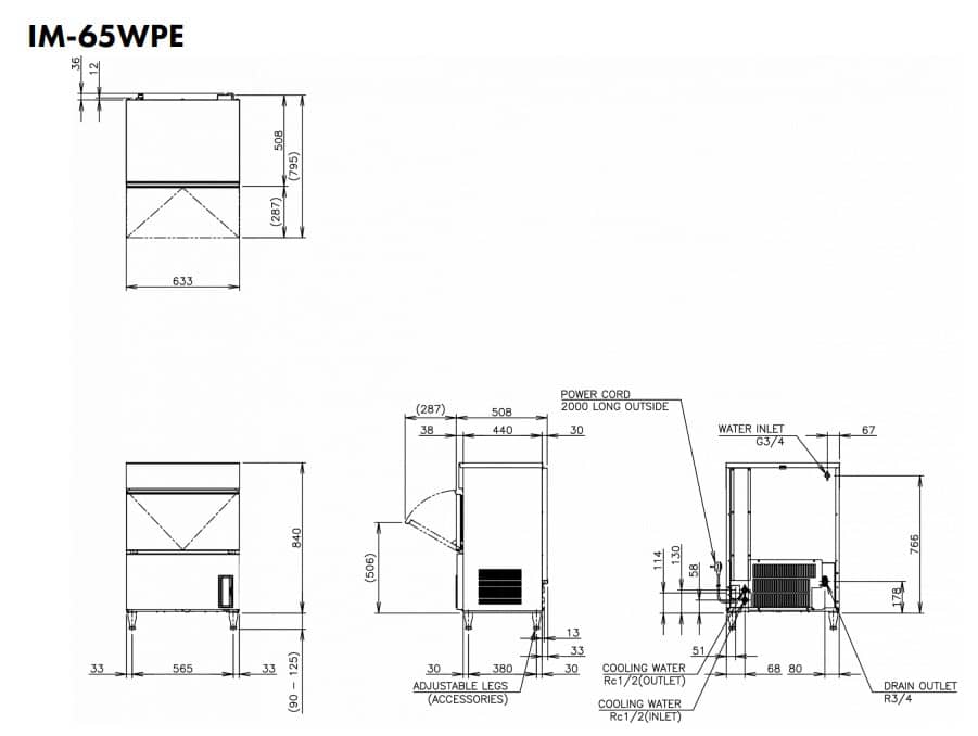 Hoshizaki IM-65WPE* - Cube Standard (28 x 28 x 32 mm) 62 kg