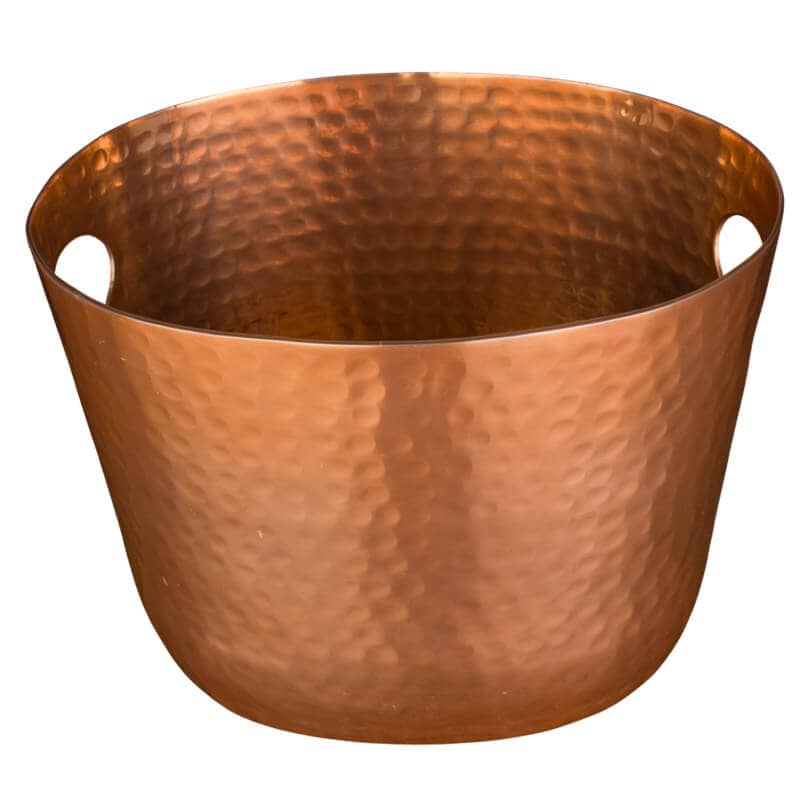 Bottle cooler / wine cooler, aluminum copper-colored hammered - 25.5x19cm