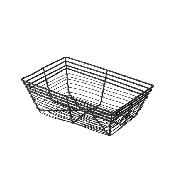 Panier en fil métallique / panier de service noir - 23 x 15 x 7,5 cm (6 pièces)