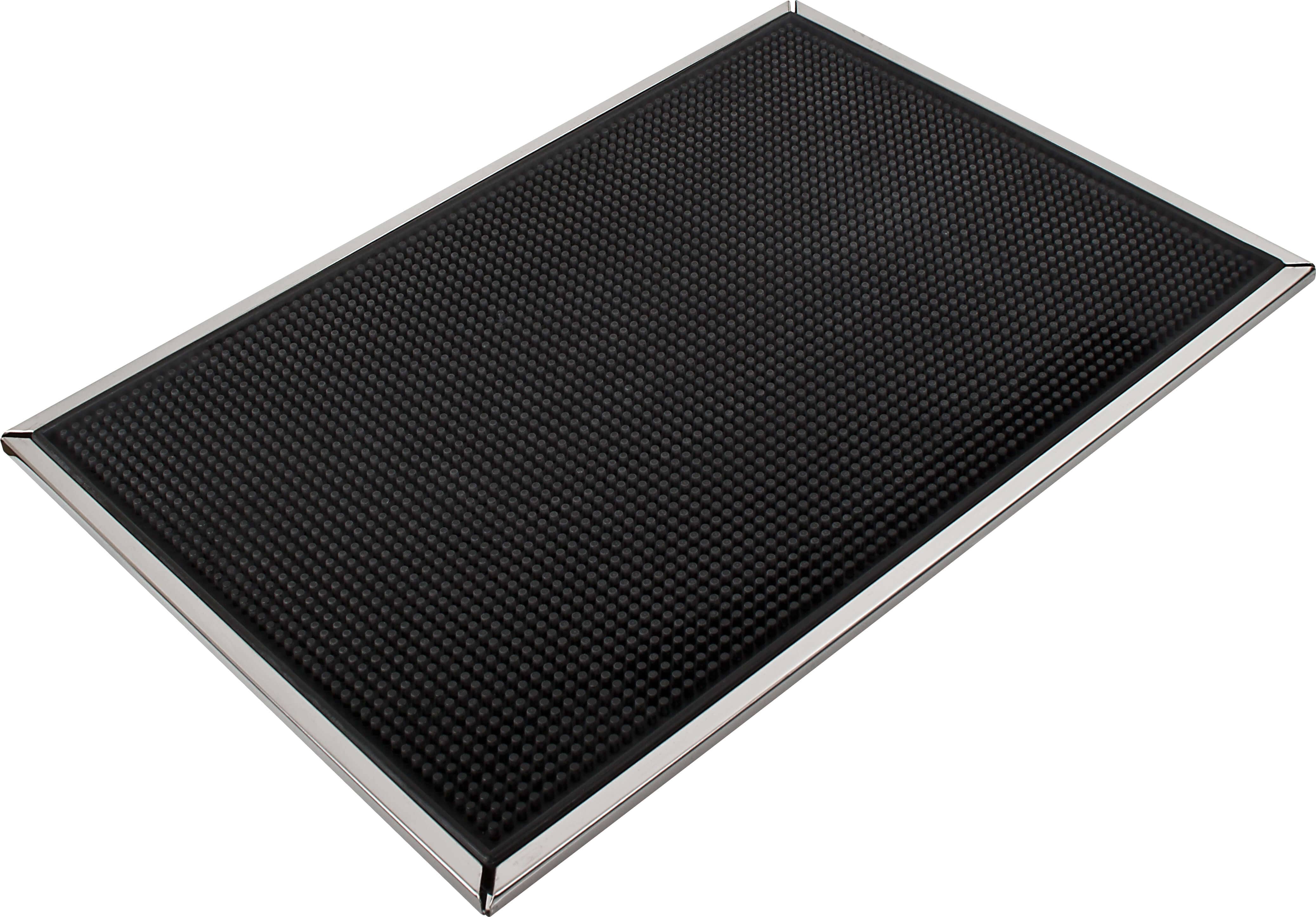 Alfombrilla de bar, con marco de acero inoxidable - 46,9 x 31,5 cm