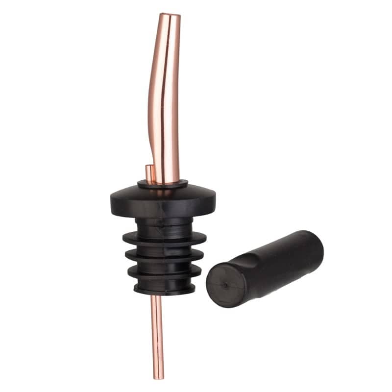 6 vertedores color cobre + tapón antipolvo para vertedor negro - acero inoxidable
