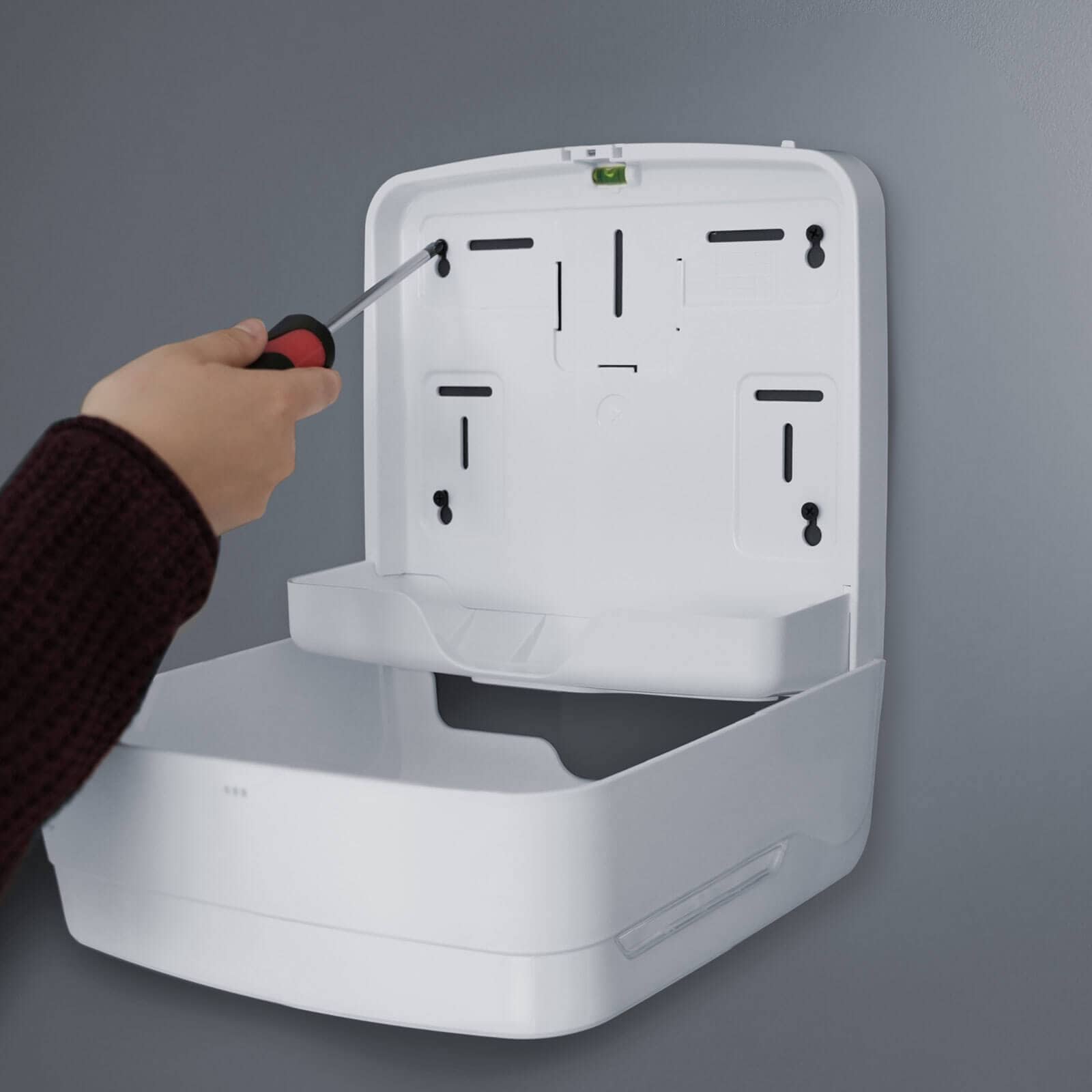 Handtuchspender Mini für Papierhandtücher - weiß matt