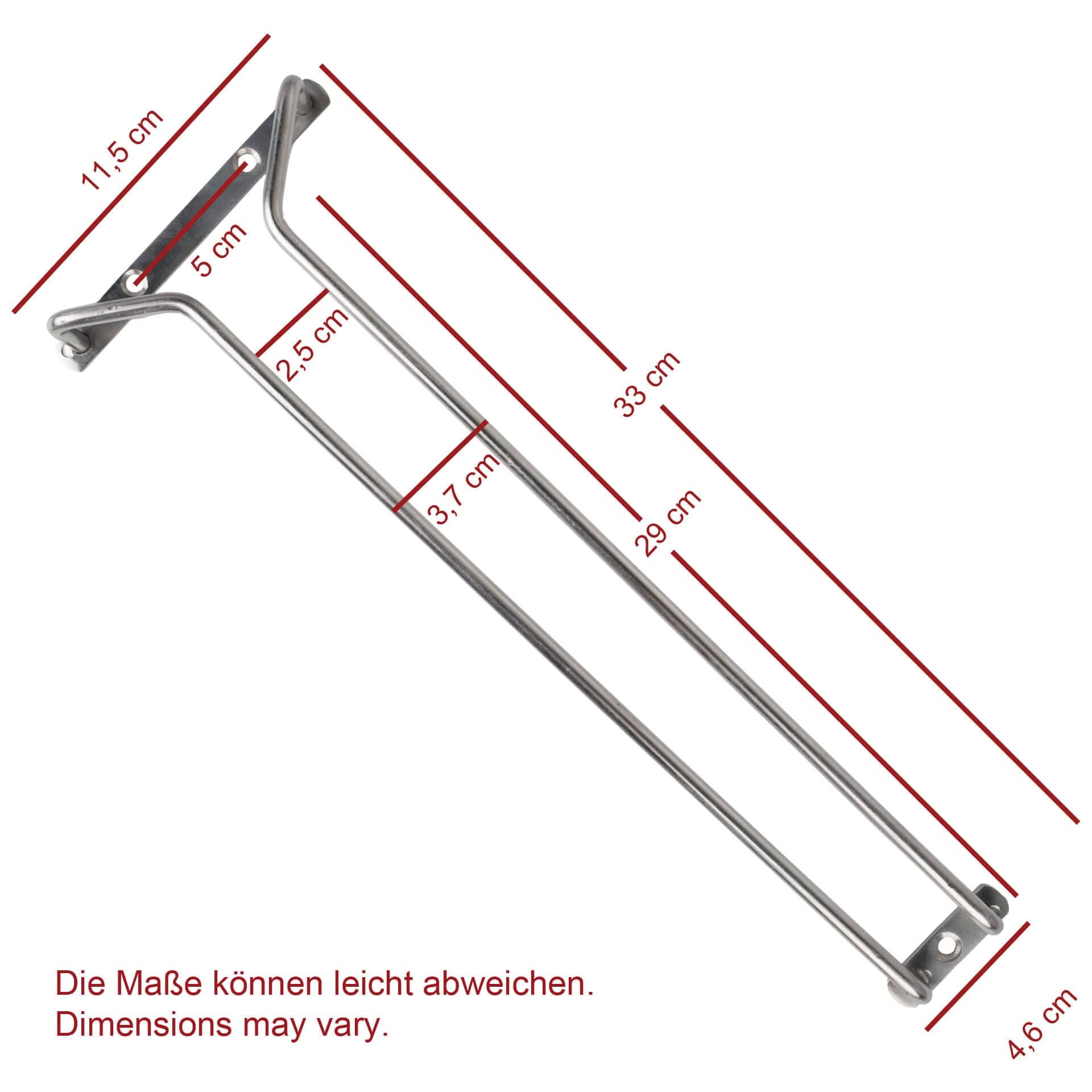 Riel para copas de 33 cm - acero inoxidable