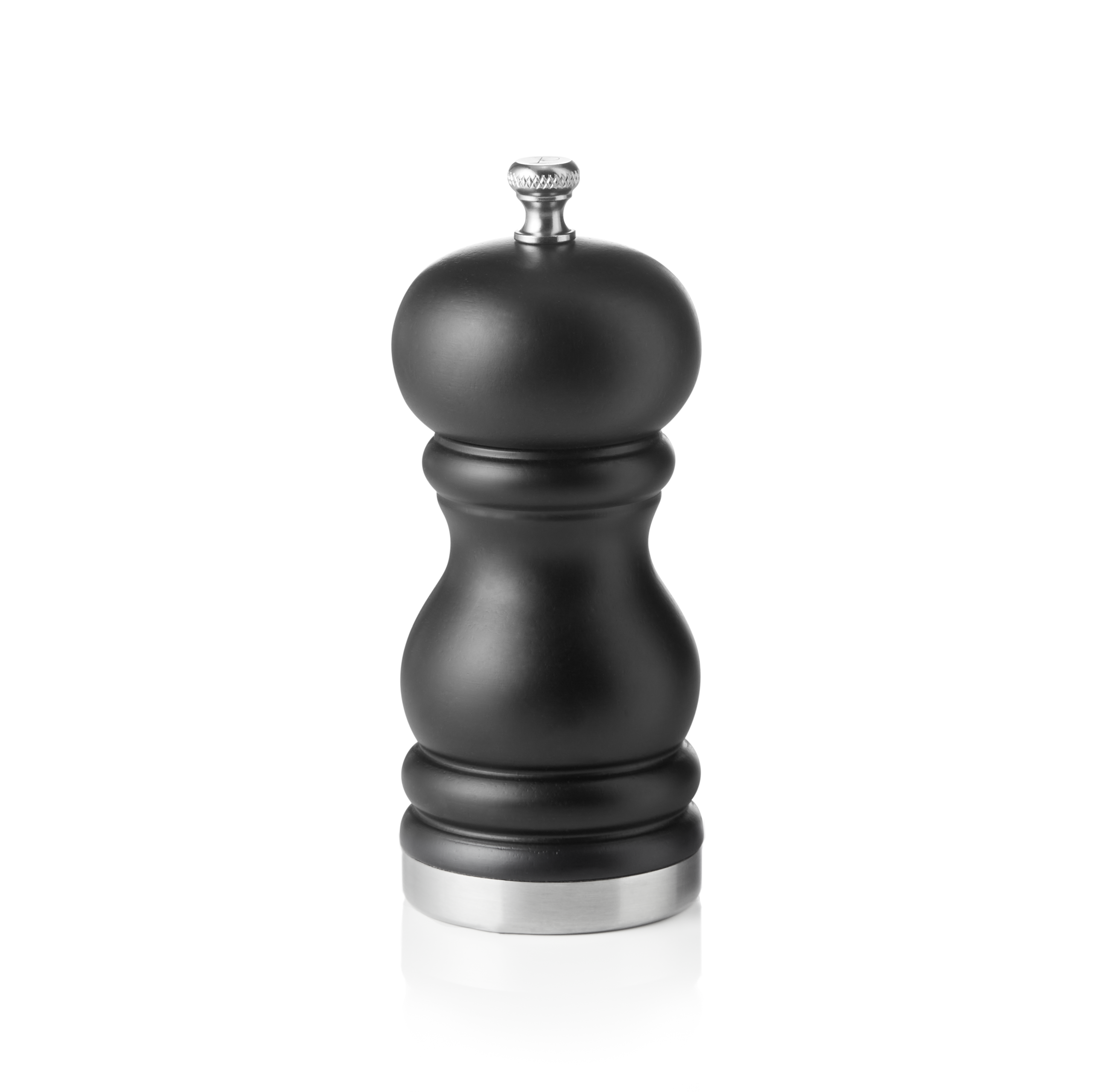Salt mill, rubber tree wood matt black - 11cm