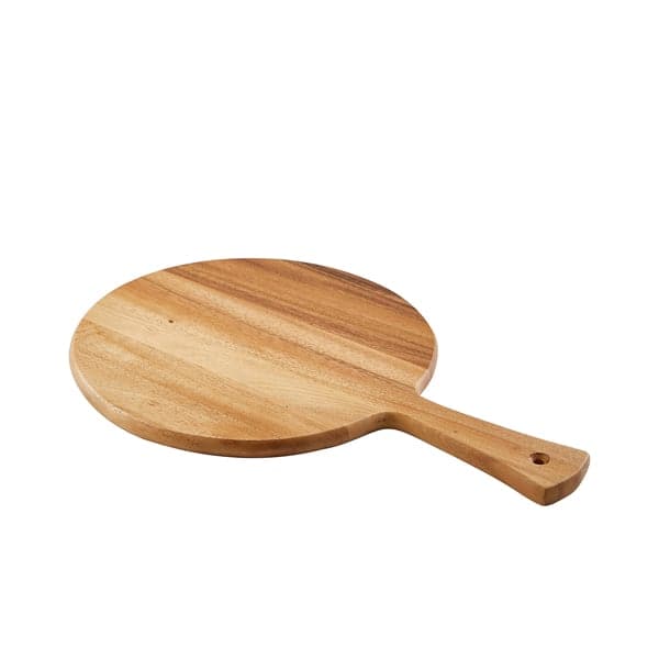 Planche à pizza / planche ronde, bois d'acacia - 28 x 42 x 1,5 cm