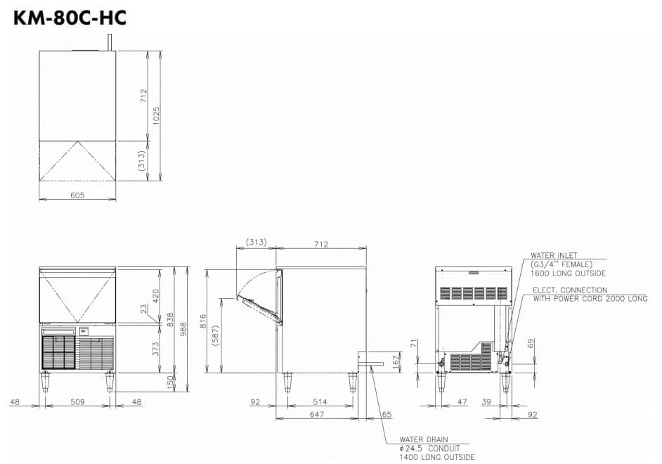 Hoshizaki KM-80C-HC - Crescent-Eisbereiter (75kg)