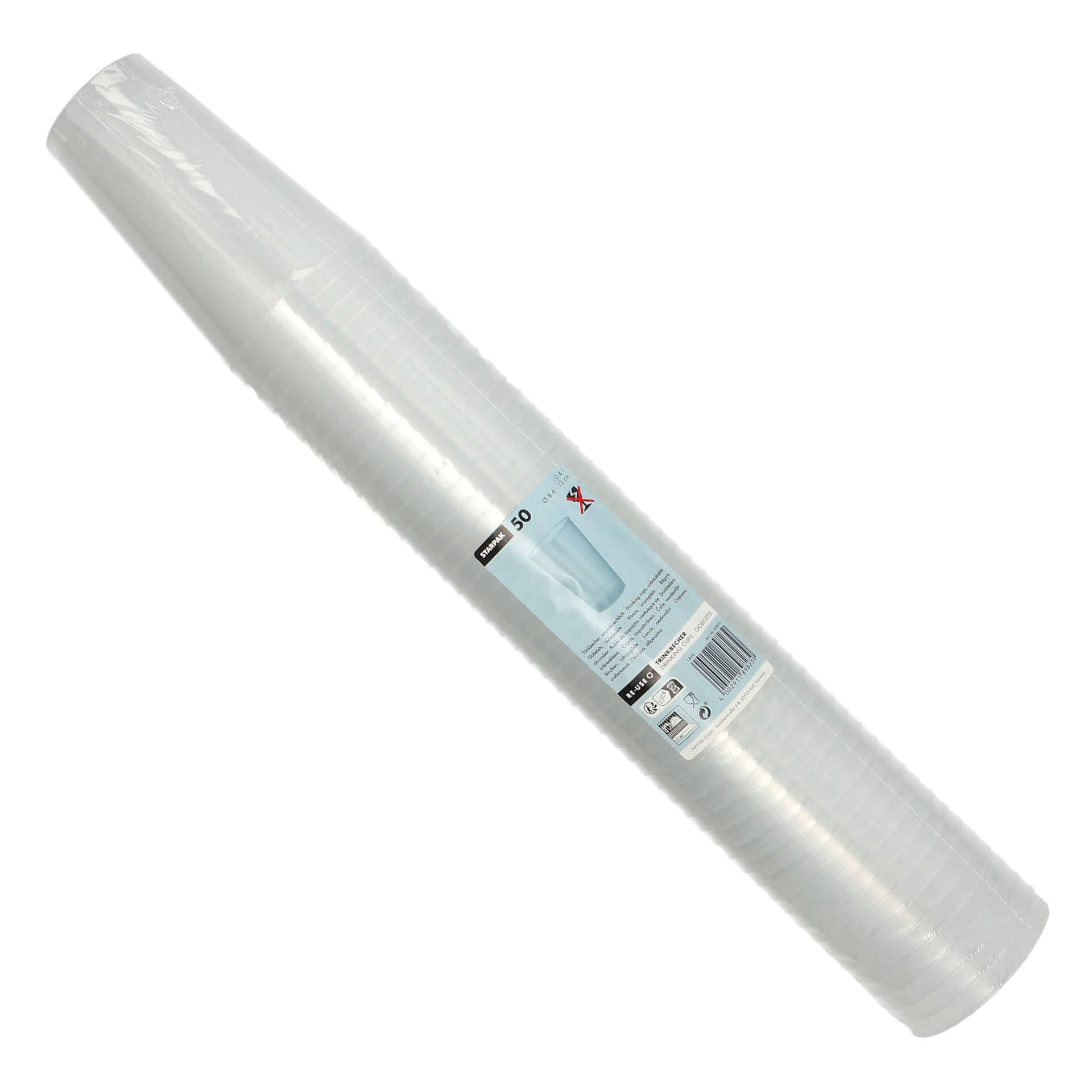 Gobelets en plastique réutilisables, polypropylène - 0,4 l (50 pcs)