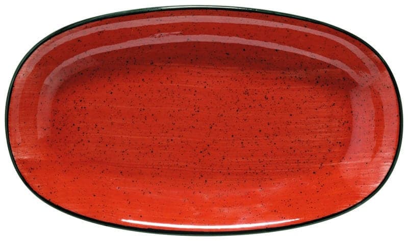Bonna Aura Passion Assiette Gourmet ovale 34x19cm rouge - 6 pièces