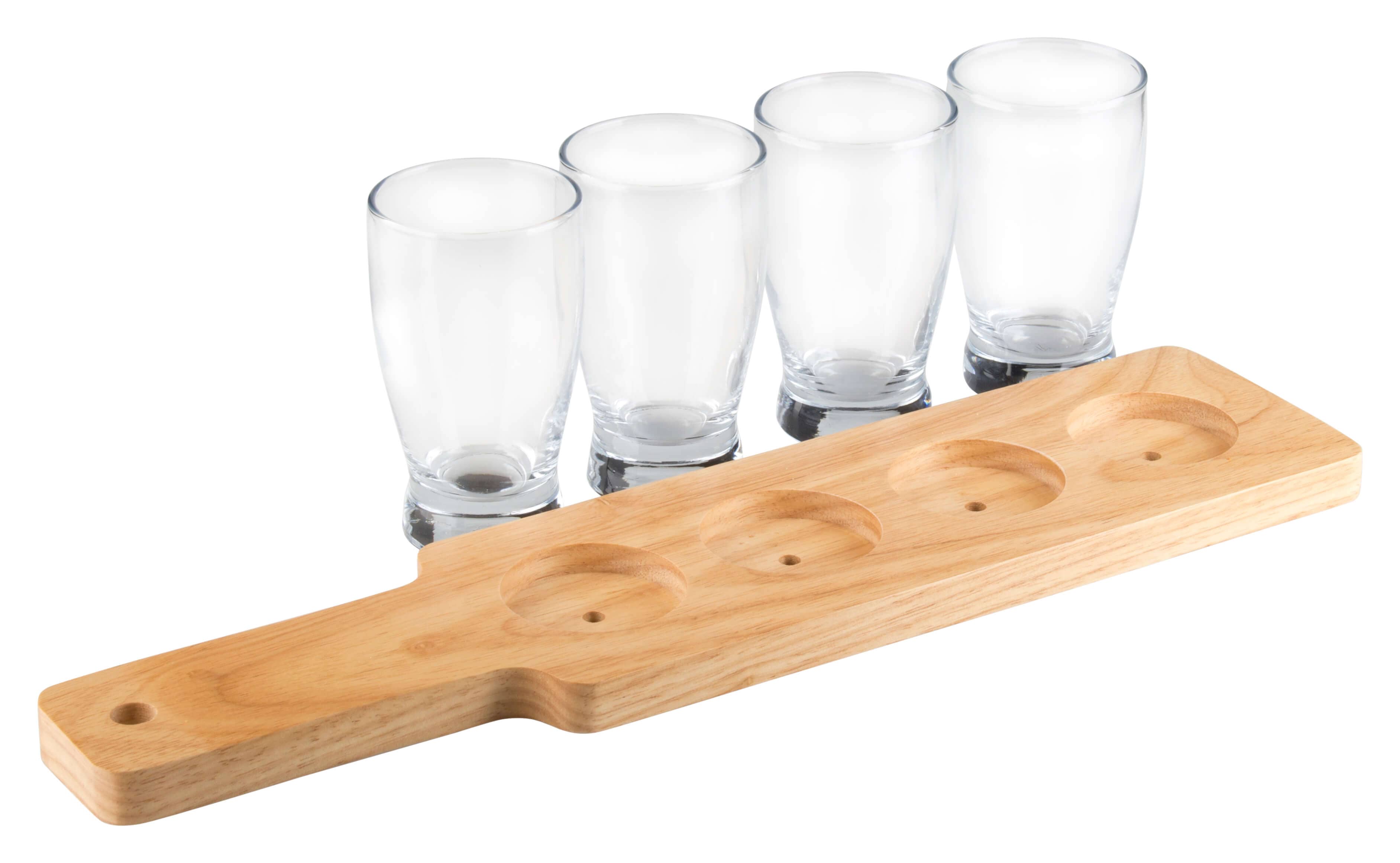 Set de cata de cerveza artesanal con pala - 4 x 144 ml