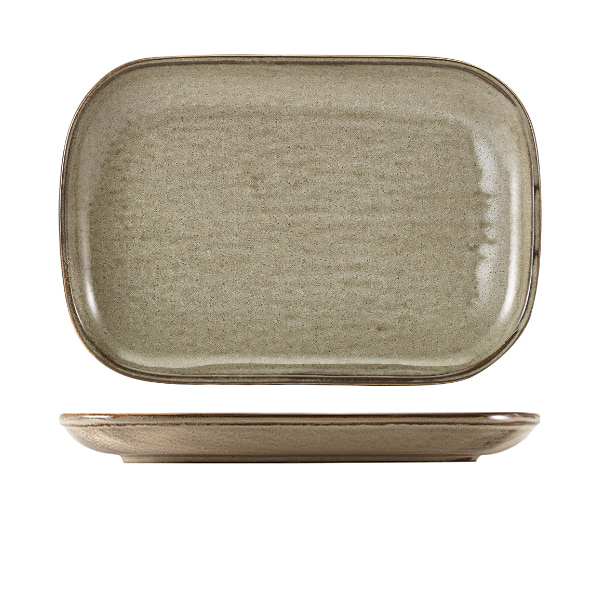 Assiette rectangulaire Terra Smoke Grey – 29 × 19,5 cm (6 pcs)