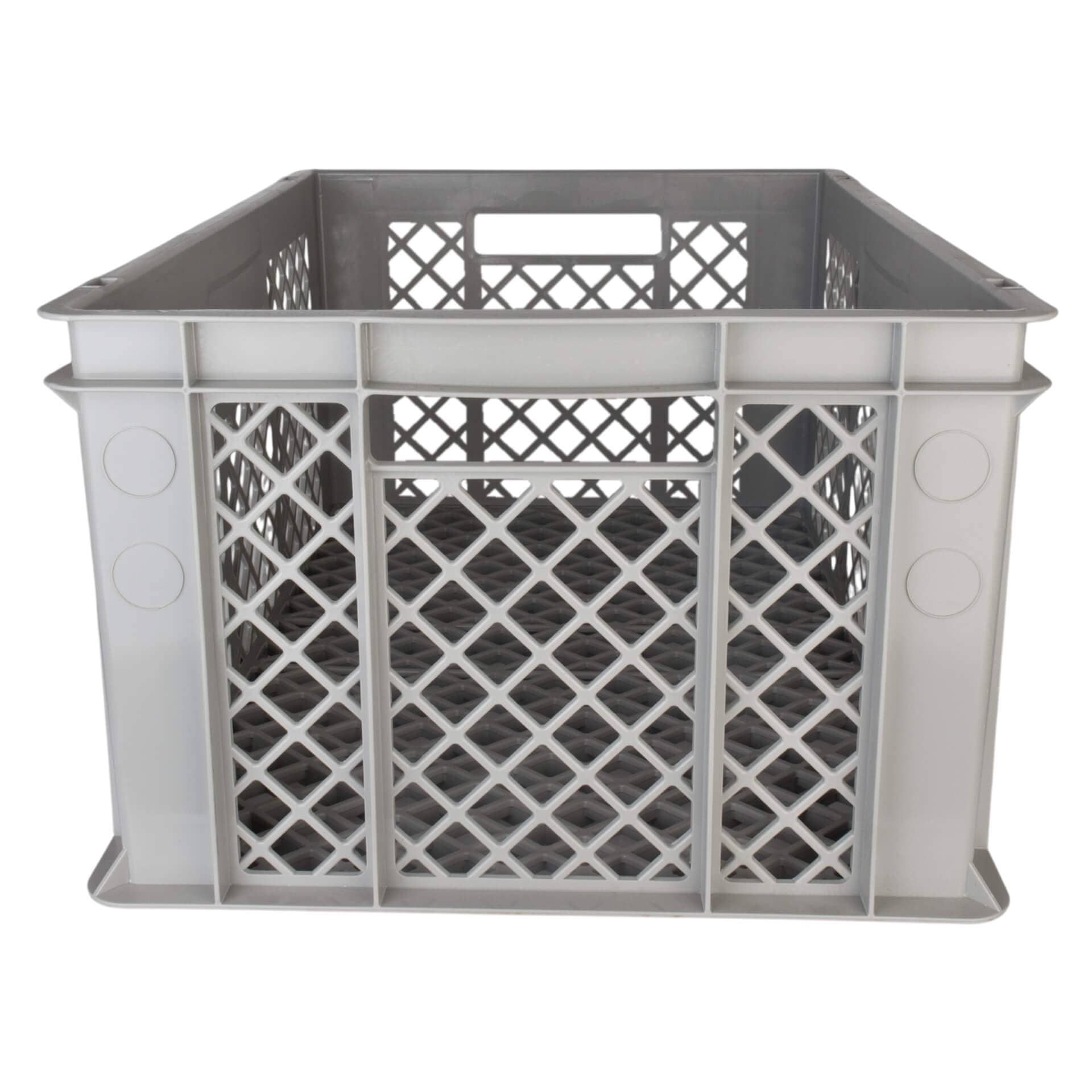 Caisse de transport pour verres, gris, perforé - 60 x 40 x 26 cm