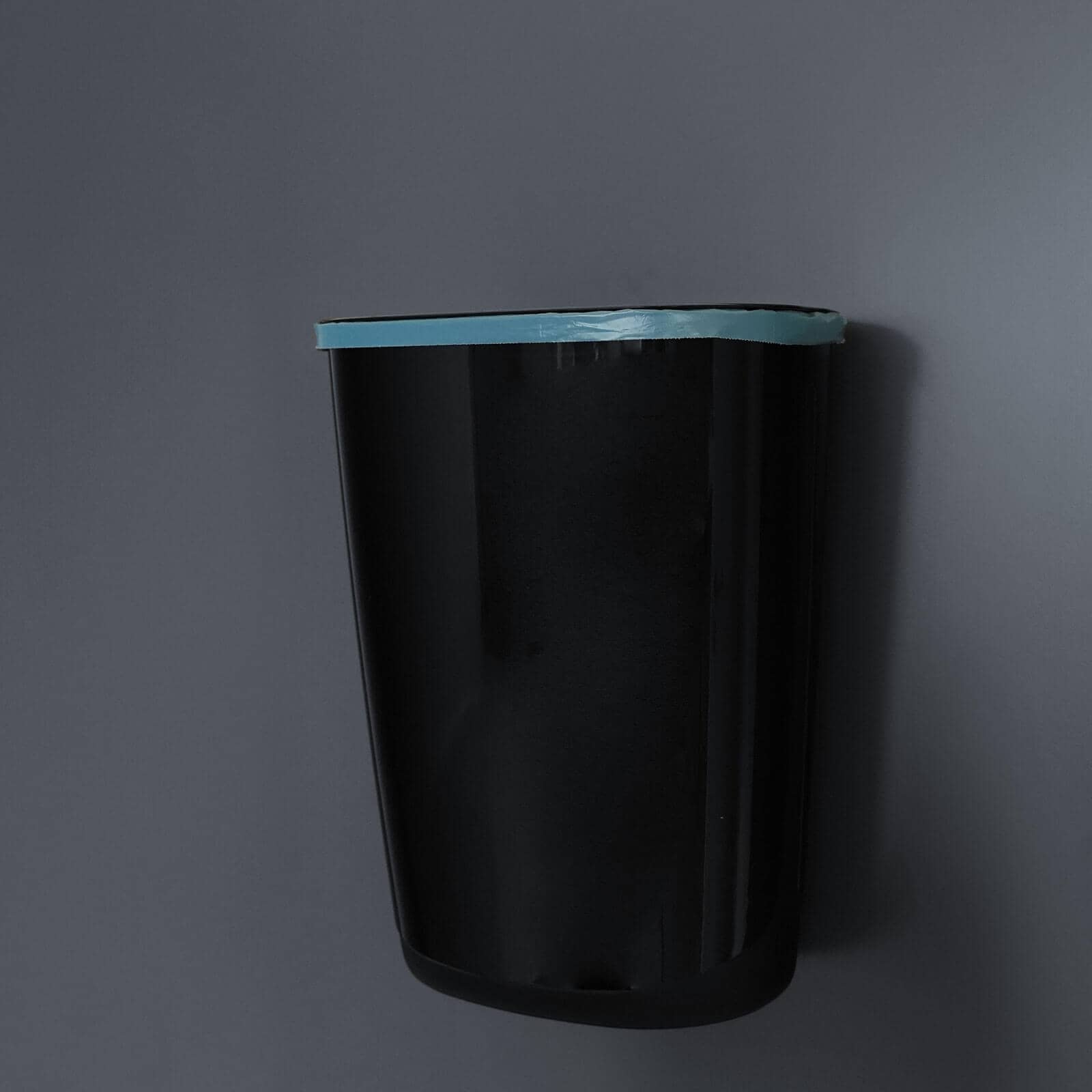 Mülleimer mit Wandhalterung, 32 Liter - schwarz glänzend