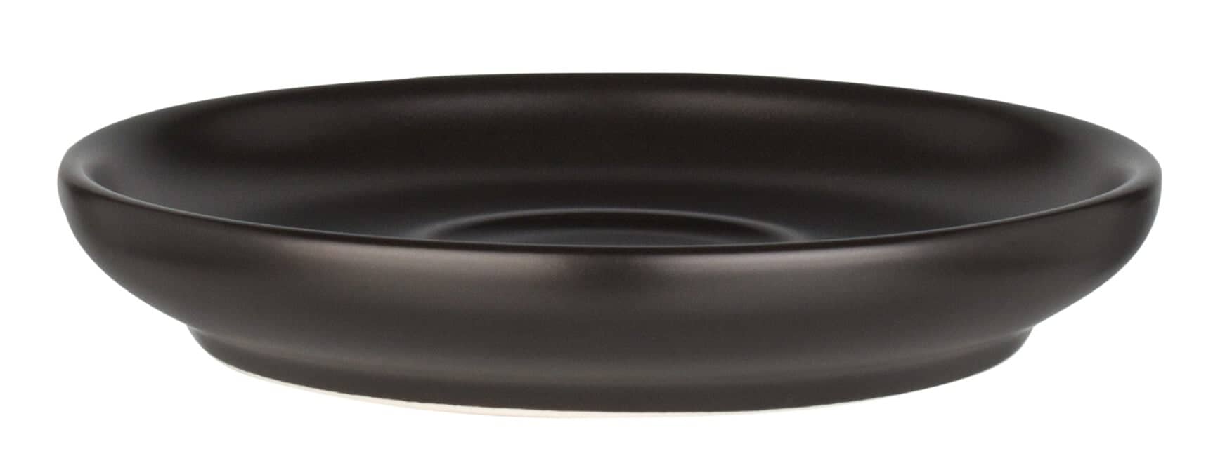 Taza de café espresso Barista con platillo, porcelana negra - 55 ml (6 juegos)