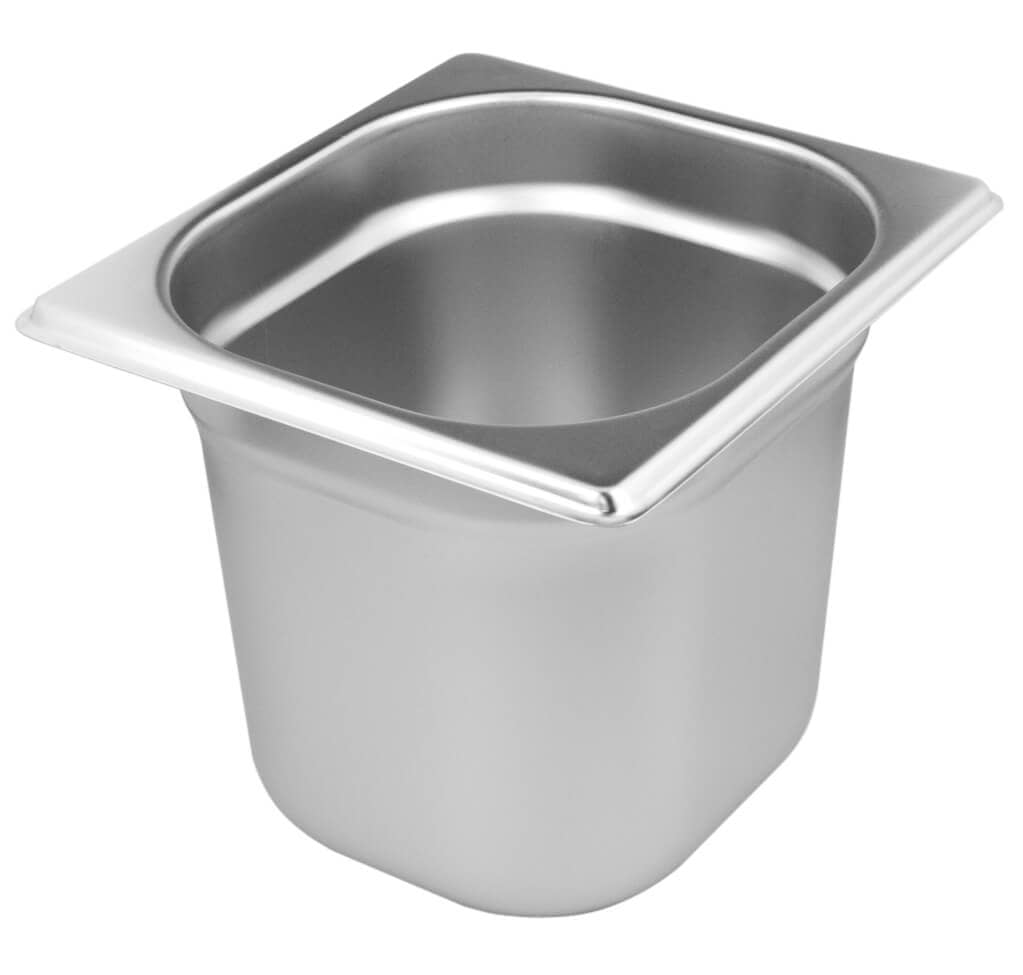 Gastronomy-standard container 150mm depth - stainless steel (GN 1/6)