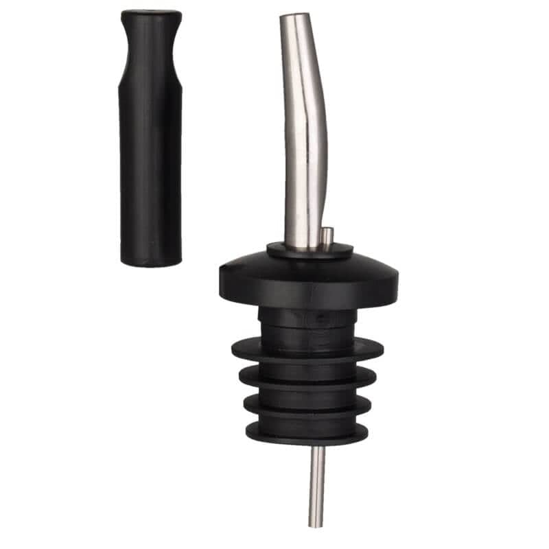 6 vertedores de 1/2 galón + tapón antipolvo para vertedor negro - acero inoxidable, grande