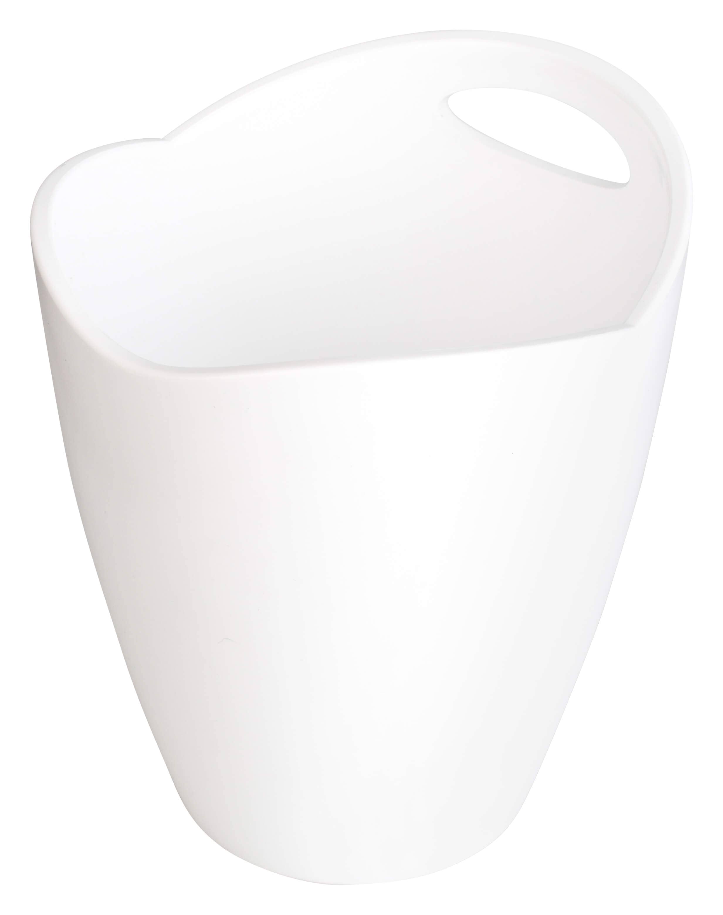 Seau à bouteille en plastique, avec poignée - blanc