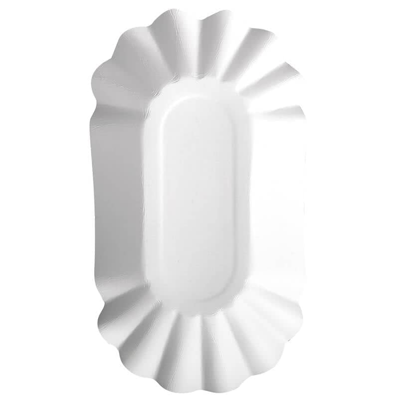 Schale oval, Pappe pure weiß - 10,5x20,0x3,5cm (250 Stk.)