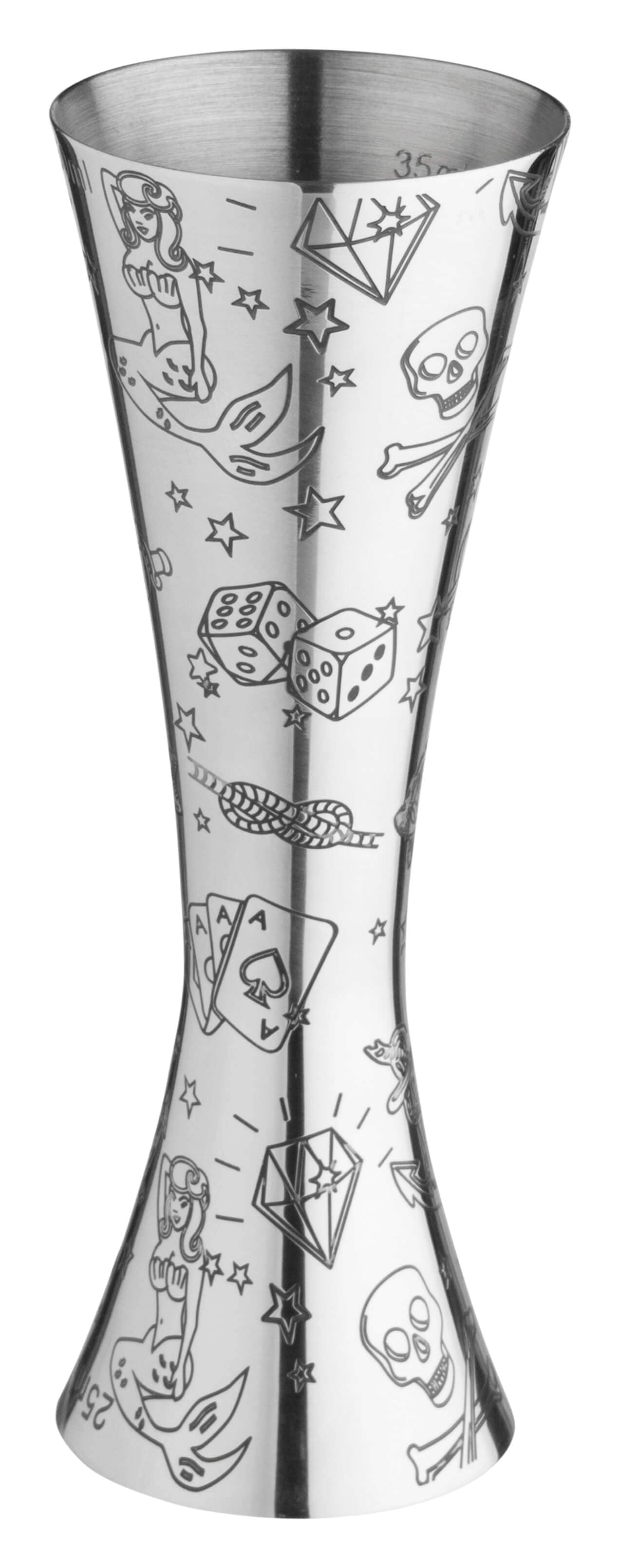 Medidor doble Aero Tattoo, Urban Bar - acero inoxidable (25/50 ml)