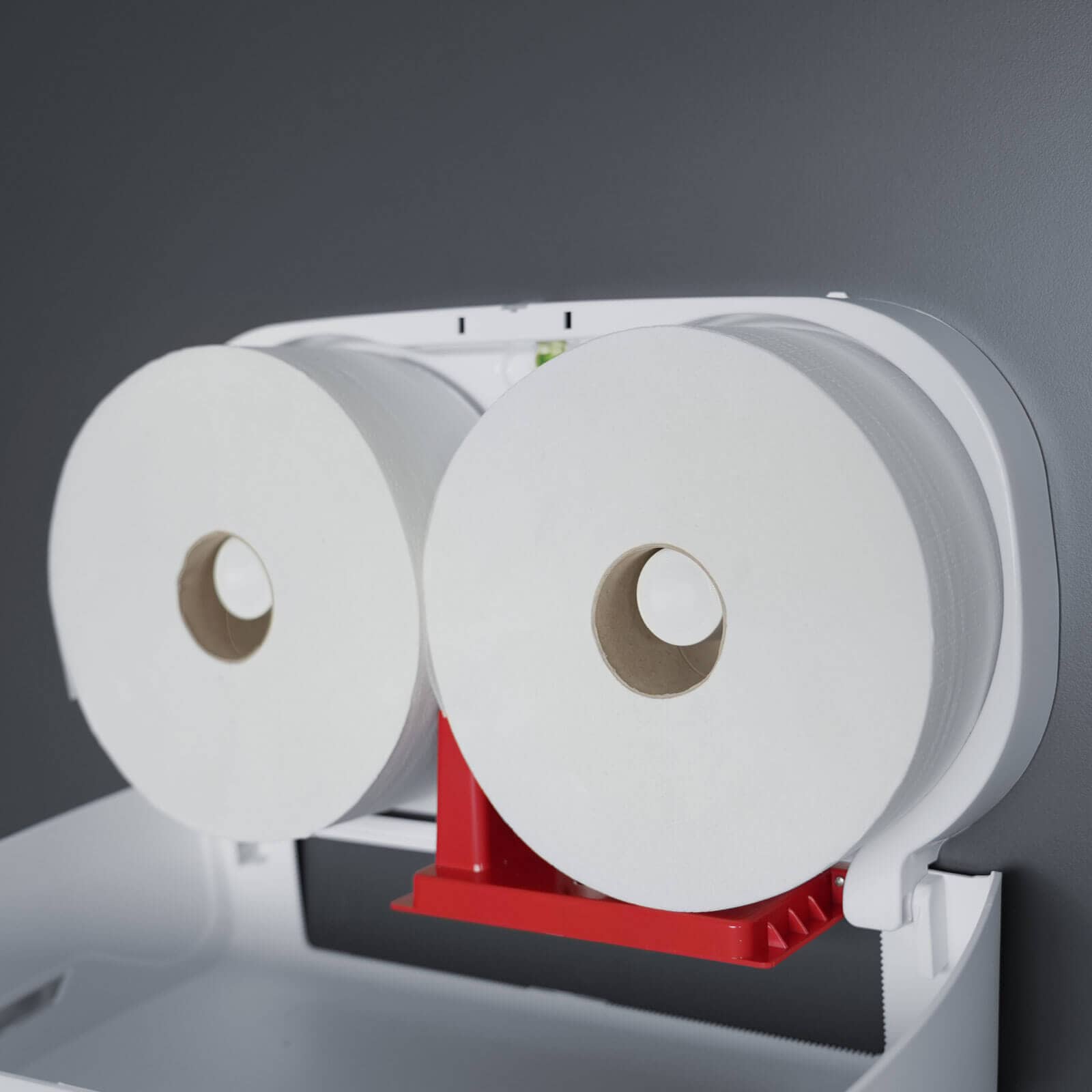 Distributeur de papier toilette Maxi Jumbo pour 2 rouleaux - blanc mat