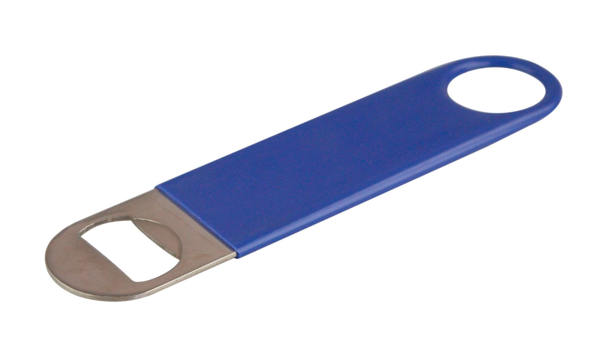 Abrebotellas con funda de vinilo - azul