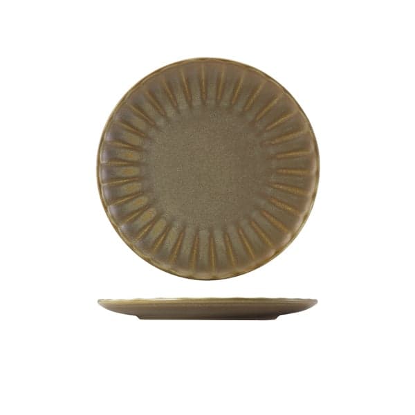 Assiette coupe Terra Matt Grey structure ondulée – 23,4 cm (6 pcs)