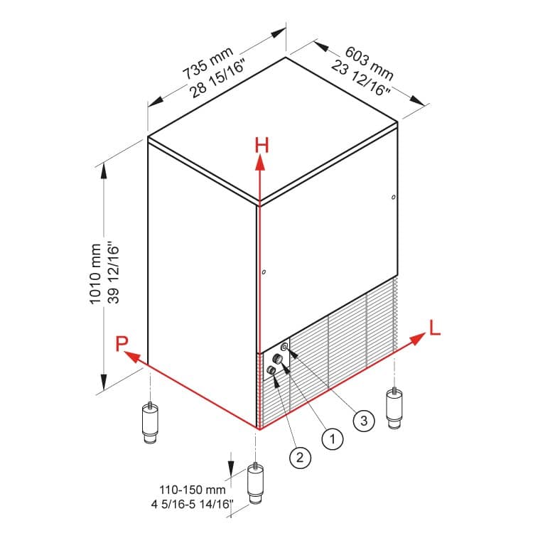 Brema Ice Cube Maker CB Series 955A HC  B-QUBE DP - Cubes (95 kg)
