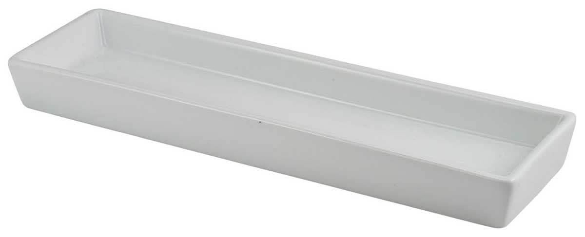 Plateau allongé, porcelaine, blanc - 28x8cm (6 pcs)