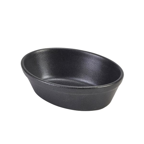 Ovale Kuchenform Forge Steingut Gusseisen-Optik – 16 cm (6 Stk.)