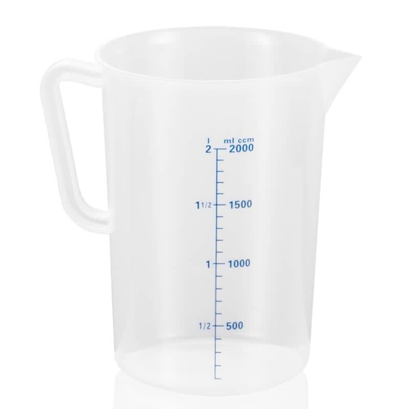 Vaso medidor con graduación de 100 ml, polipropileno - 2 litros