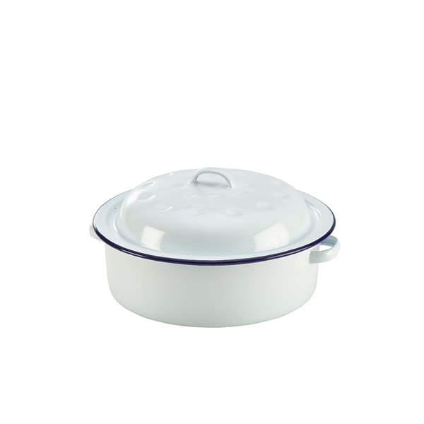 Enamel roaster, white - 20cm