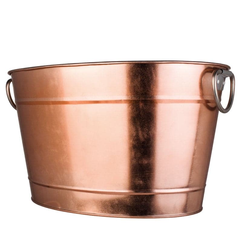 Cubeta para bebidas de metal color cobre, con inserto - 40 x 28 x 22 cm