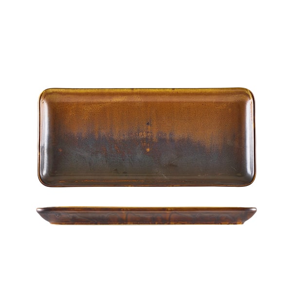 Plaque rectangulaire étroite Terra Rustic Copper – 31 x 14 cm (6 pcs)