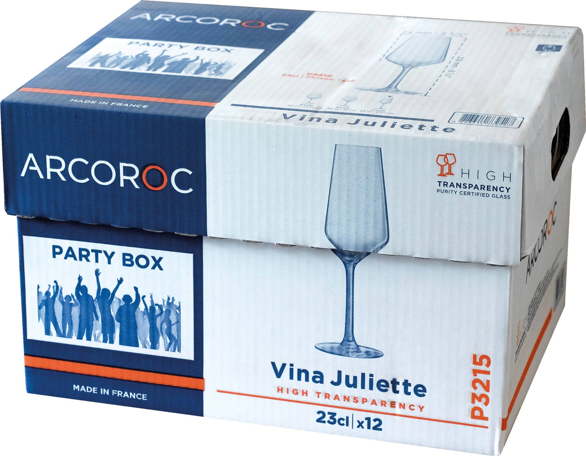 Flûte à champagne Vina Juliette, Arcoroc - 230ml, 0,1l chêne (12 pcs. Party Box)