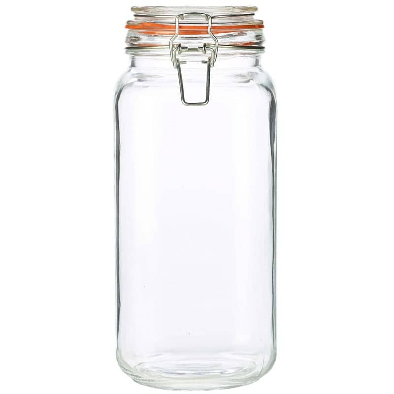 Bocal en verre avec fermeture métallique / bocal de conservation - 2 l (6 pièces)