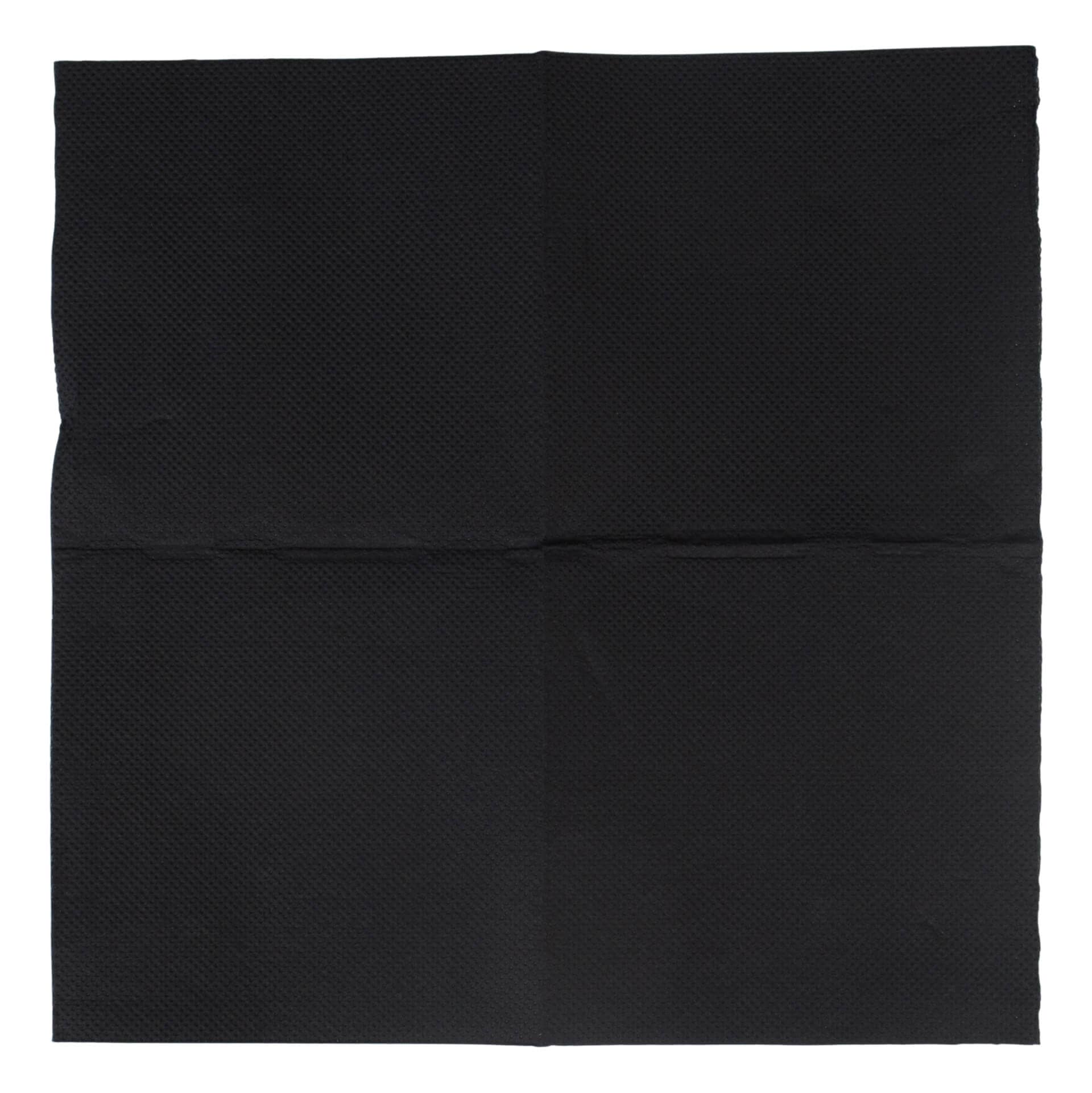 Cocktail napkins, 20x20 cm, 1/4 fold, 2-ply, micro-embossed - black (50 pcs.)