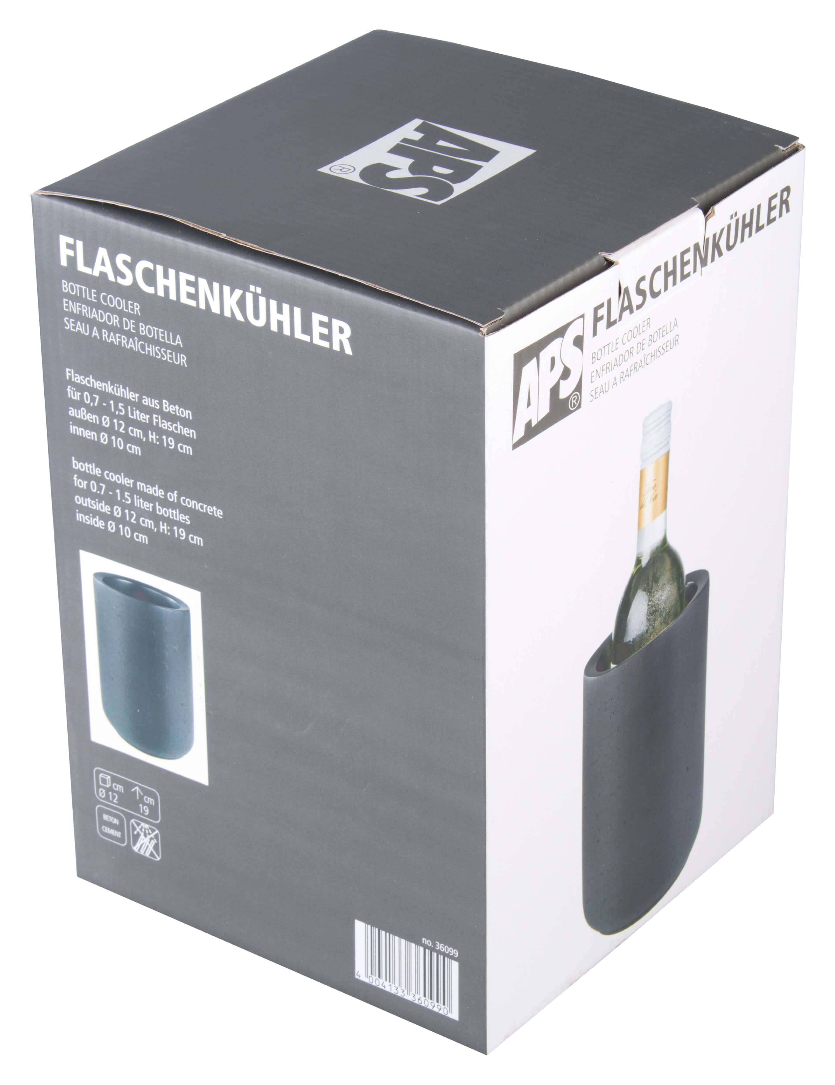 Flaschenkühler Beton - schwarz