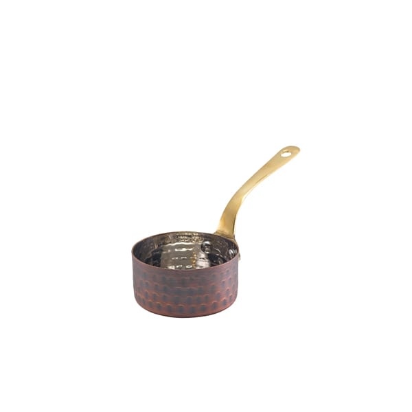Mini saucepan, antique copper-colored stainless steel - 7 x 3.75 cm (6-pack)