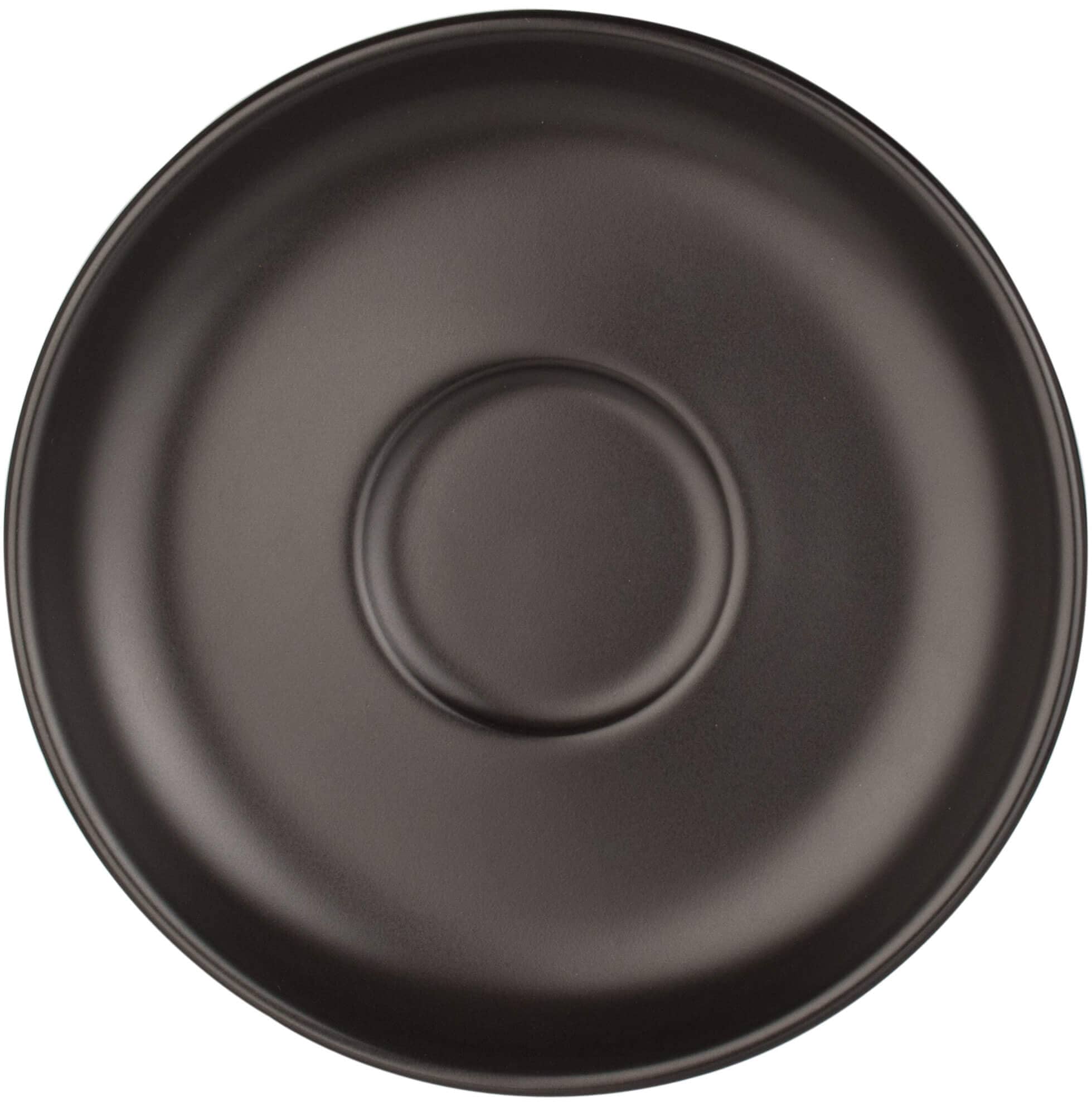 Taza de café espresso Barista con platillo, porcelana negra - 55 ml (6 juegos)