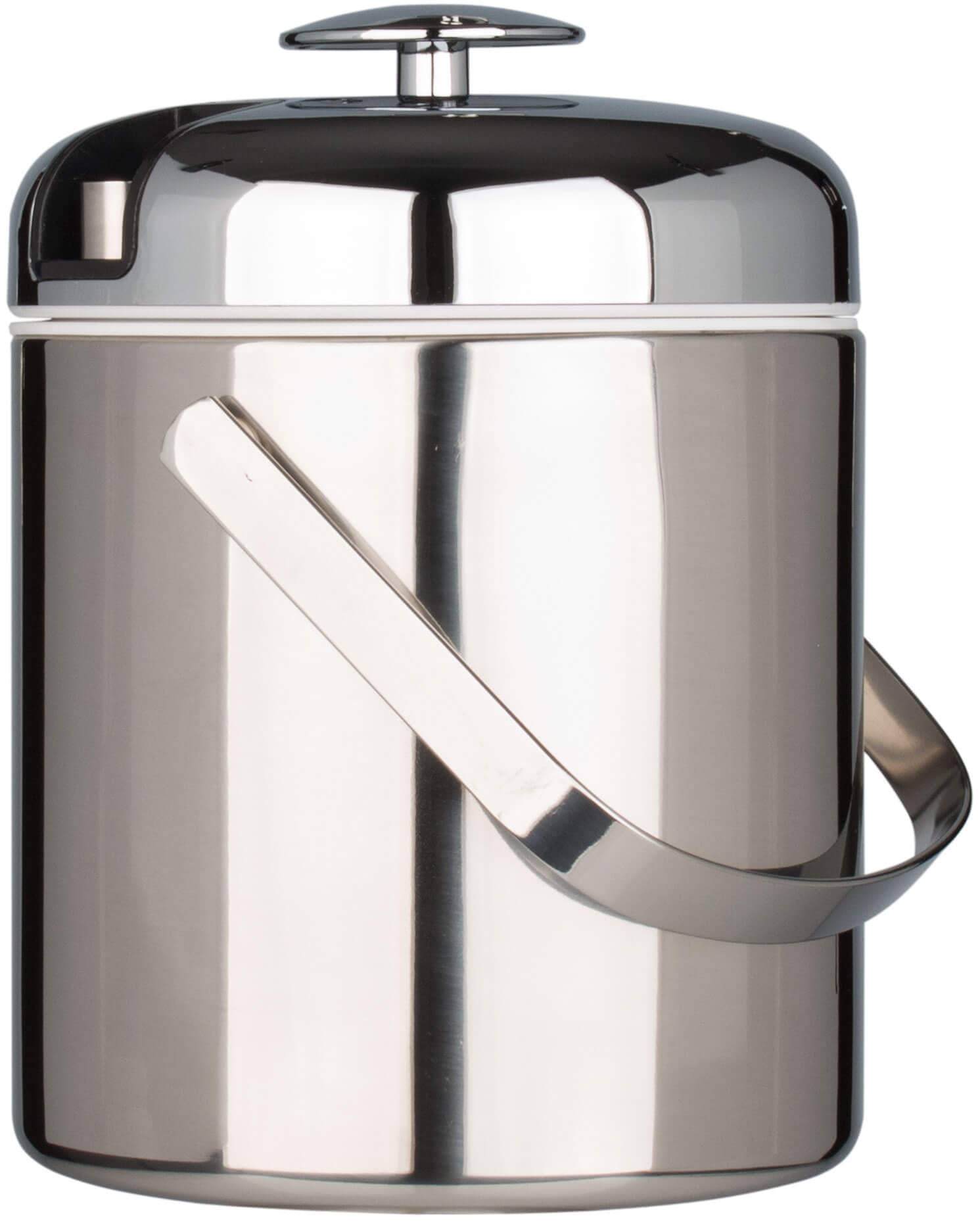 Ice bucket platic PP, silver-colored with tongs - 1,3l