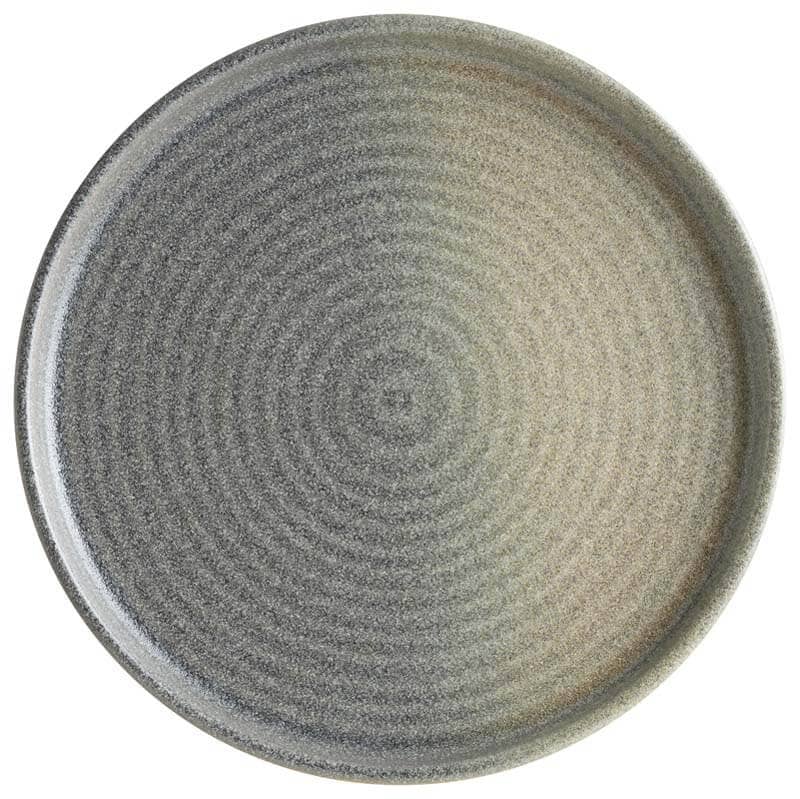 Platos llanos Bonna Hornfels Ripple de 21 cm, color gris - 6 ud