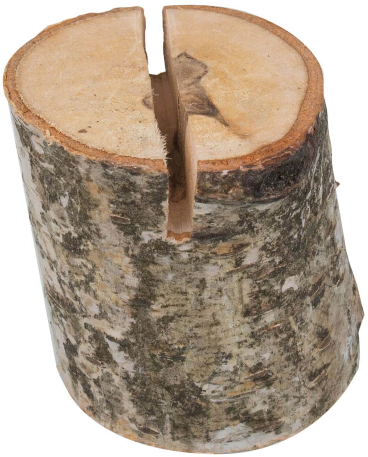 Sujeta tarjetas de abedul, aspecto de tronco de árbol - aprox. 4 cm