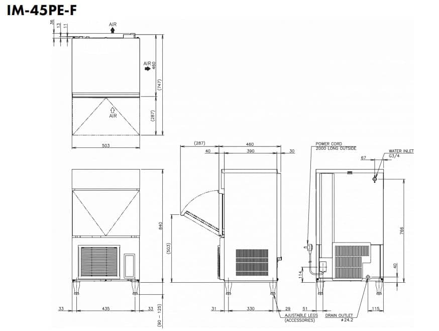 Hoshizaki Flexi Cube IM-45PE-F - Standardwürfel (28 x 28 x 32mm) 47kg