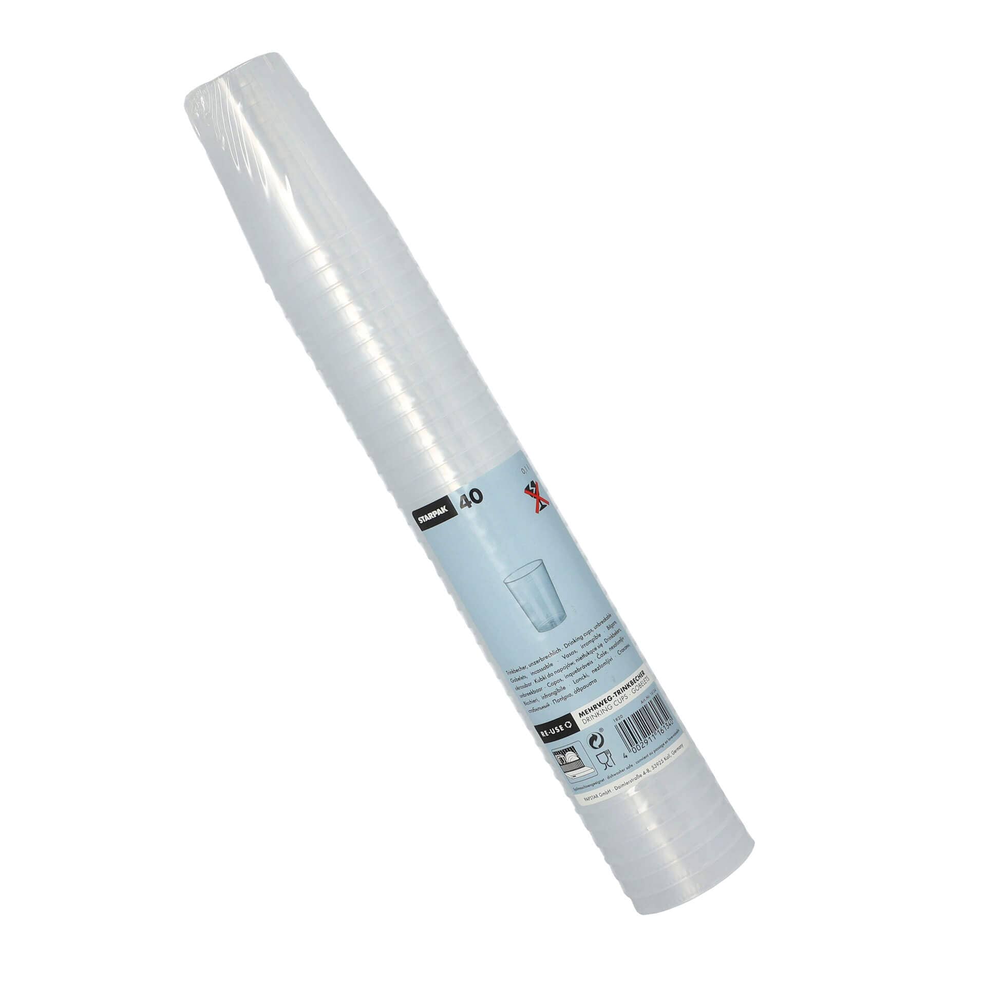 Vasos de plástico reutilizables, polipropileno - 0,1 l (40 uds)